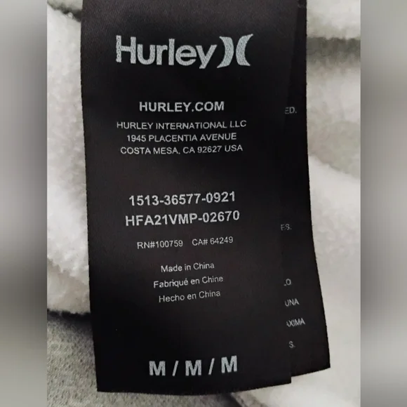 Hurley Light Gray Hoodie - Picture 4 of 5